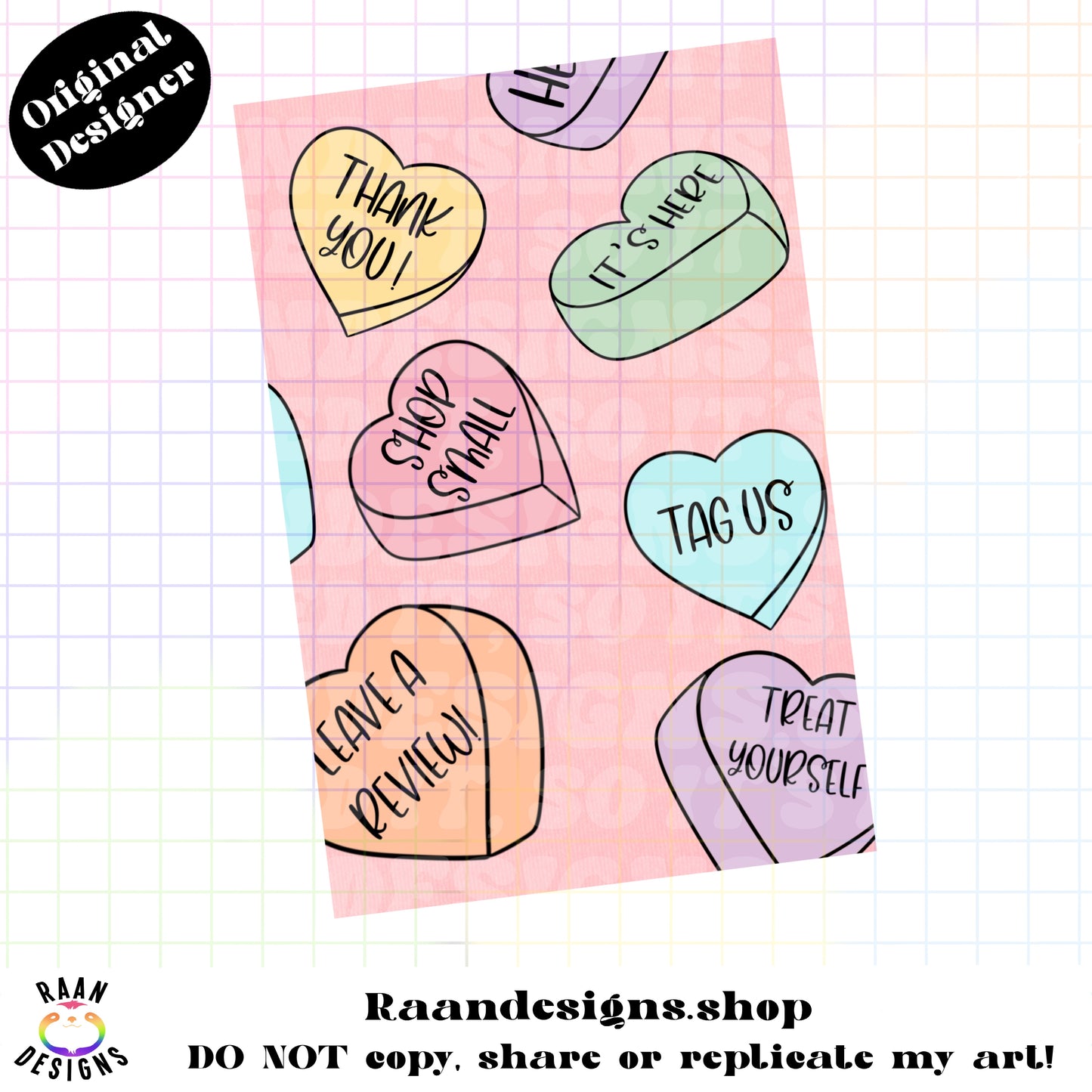 Valentine Convo Hearts-4x6 DIGITAL Thank You Card