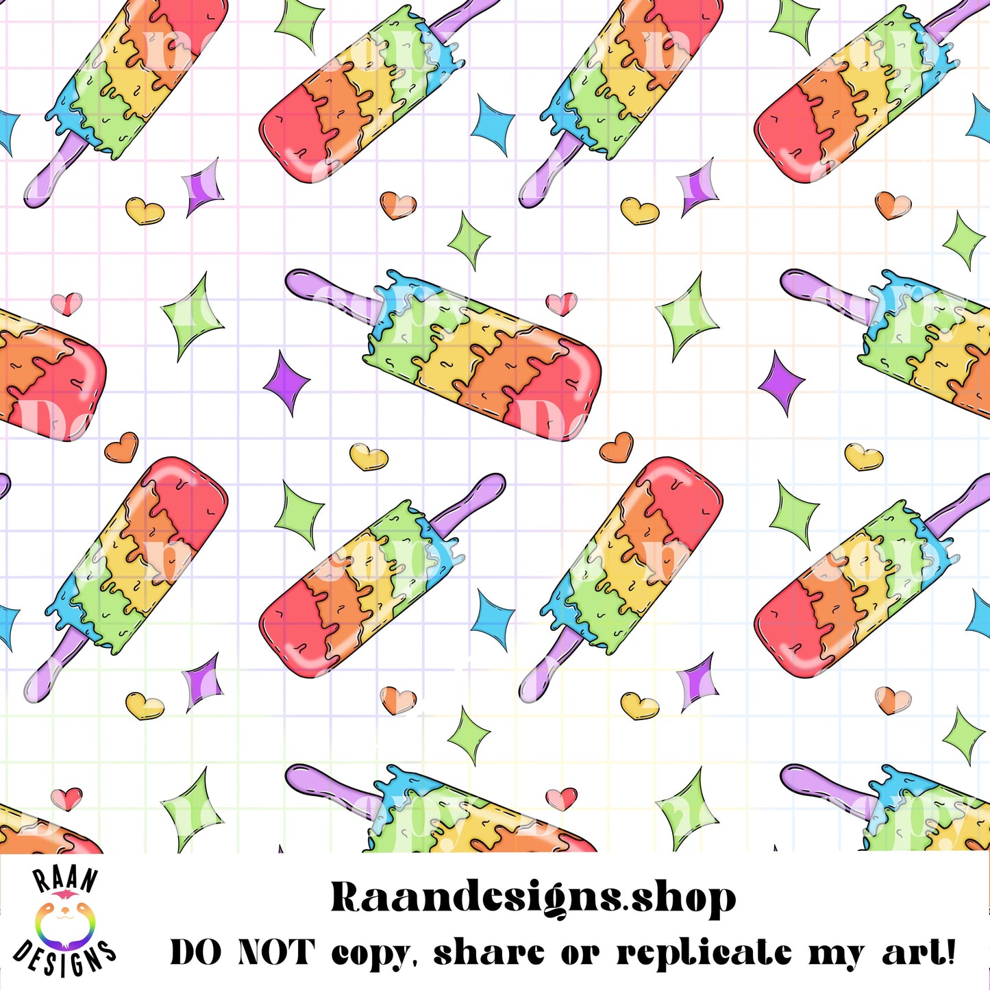 Melty Rainbow Popicle-Seamless