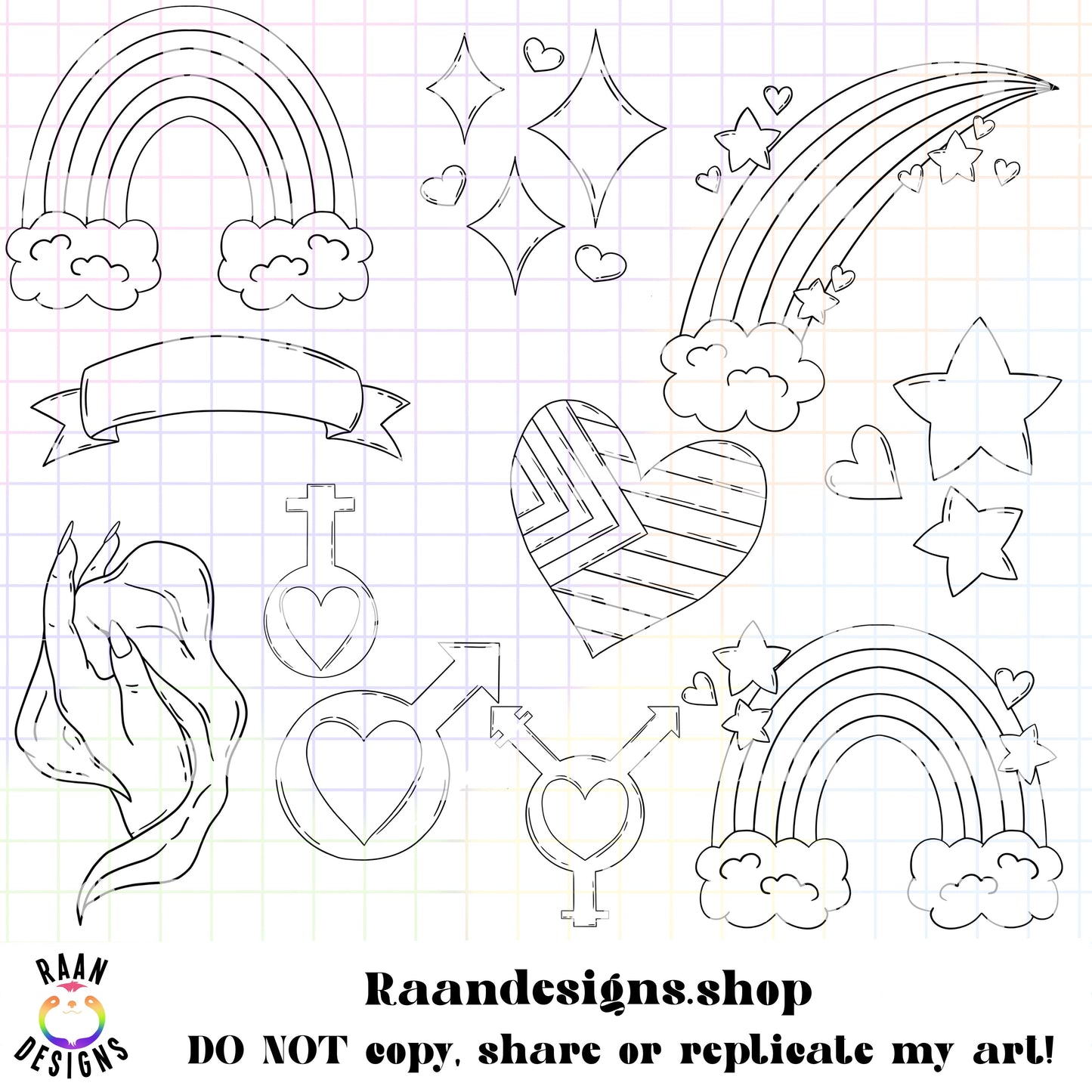 RAAN Pride Brushset- 11 Procreate Stamp Set