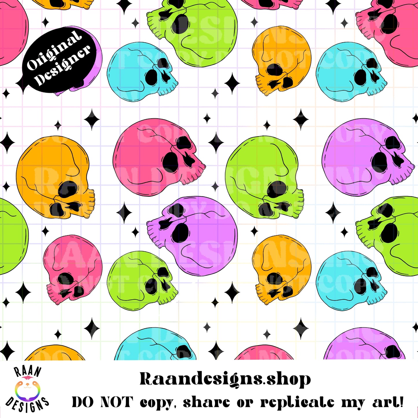 Colorful Skulls Seamless