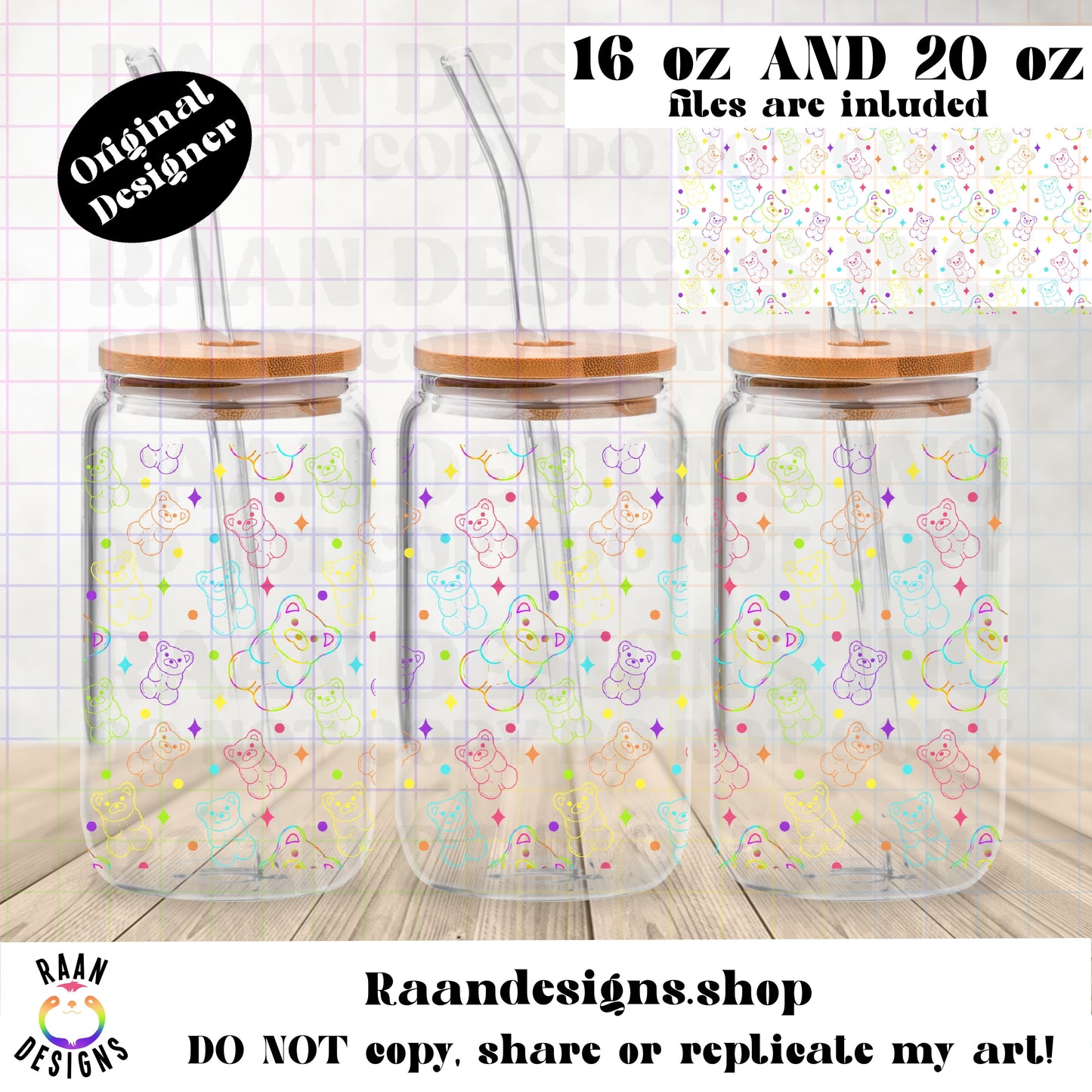Rainbow Gummy Bears-Libbey Cup