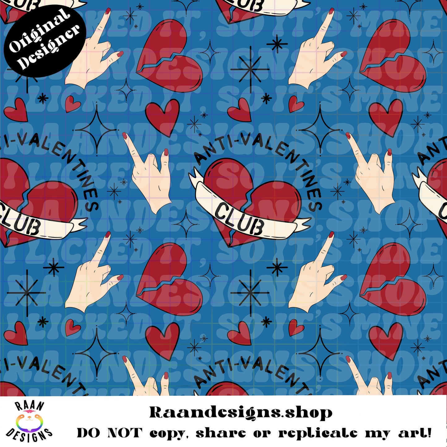 Anti-Valentine Seamless-Blue