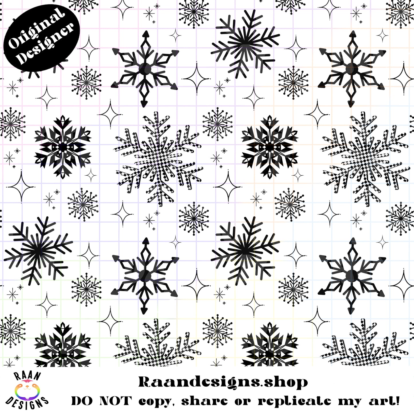 Black Snowflakes Seamless