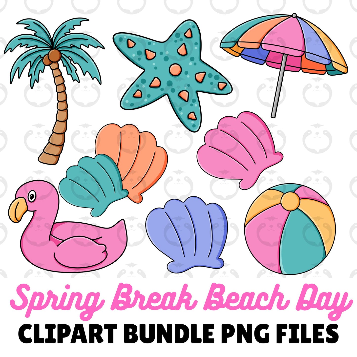 Spring Break Beach Day-Clipart Bundle