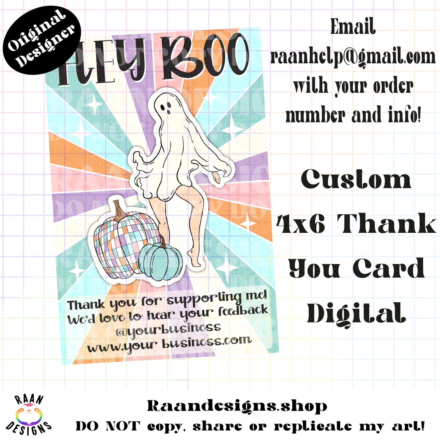 Hey Boo Sexy Ghost CUSTOM Thank You Card