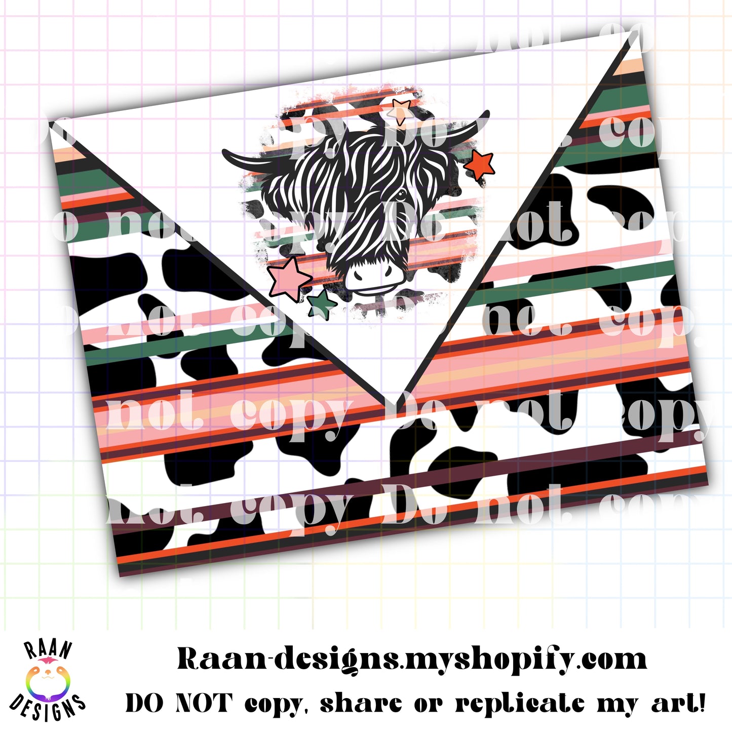 Cow with Stars and Cow Print Stripes Tumbler