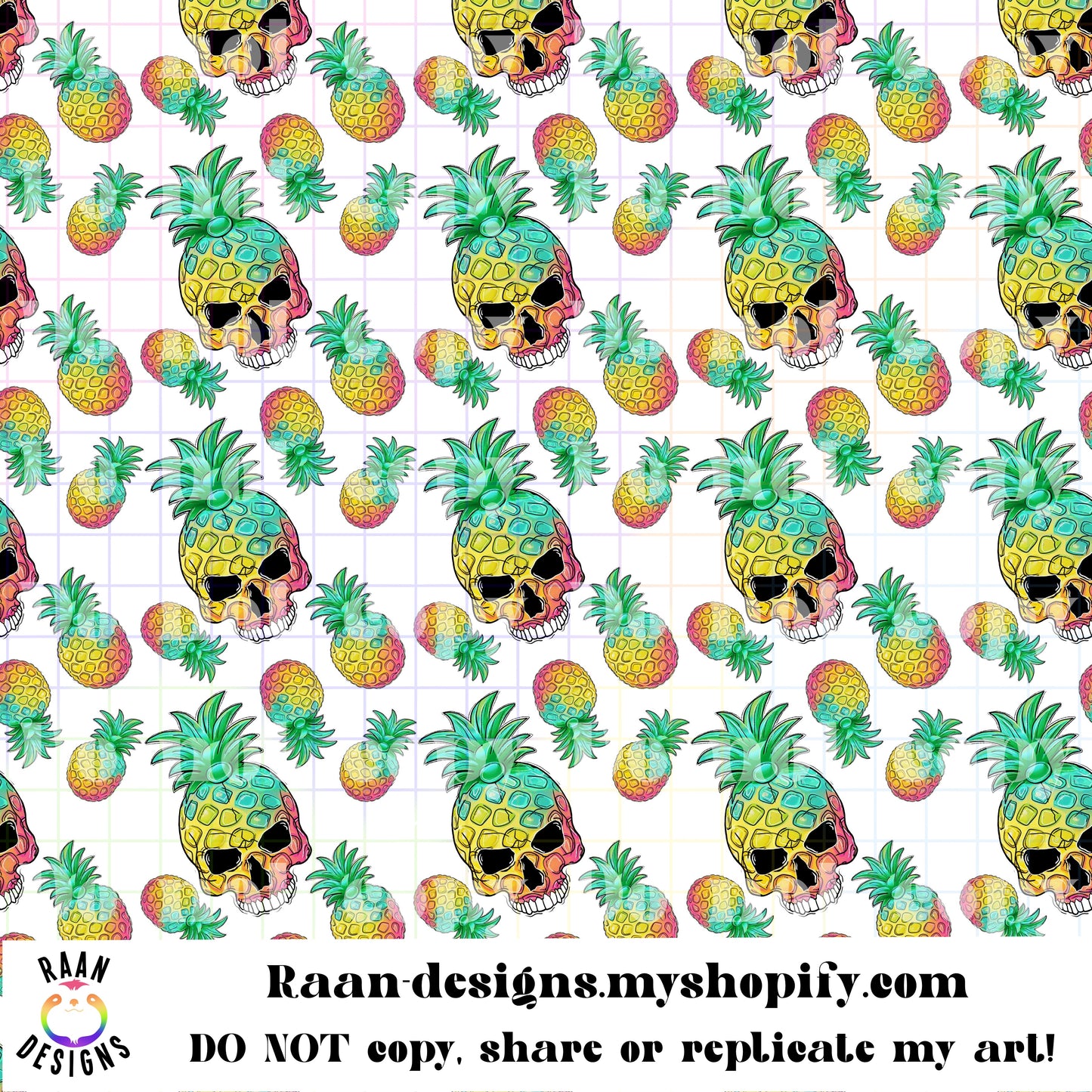 Pineapple Skelly-Small Print-Seamless