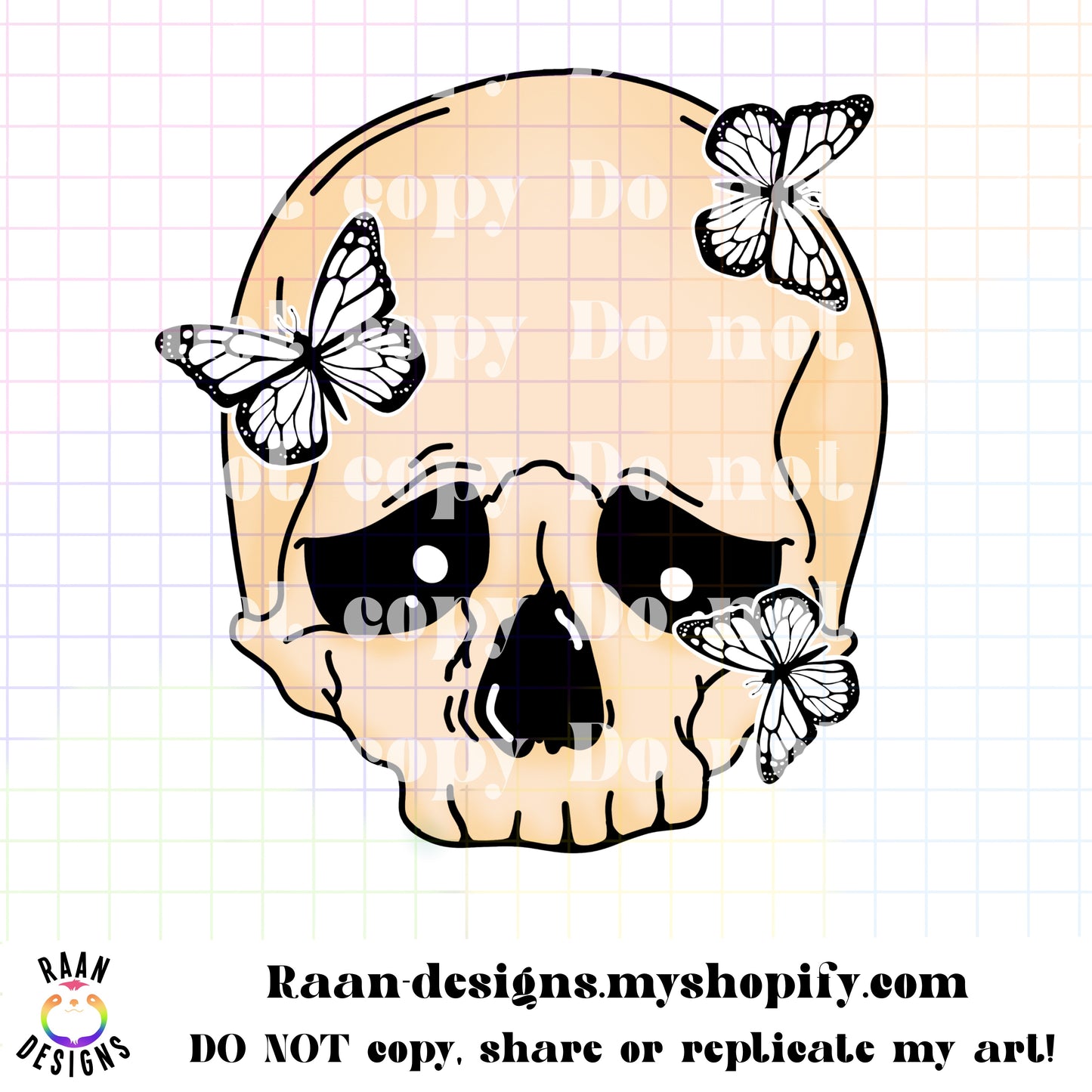 Skelly With Butterflies