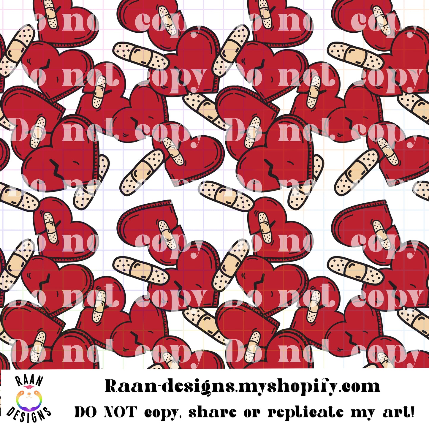 Hearts With Bandaids Background