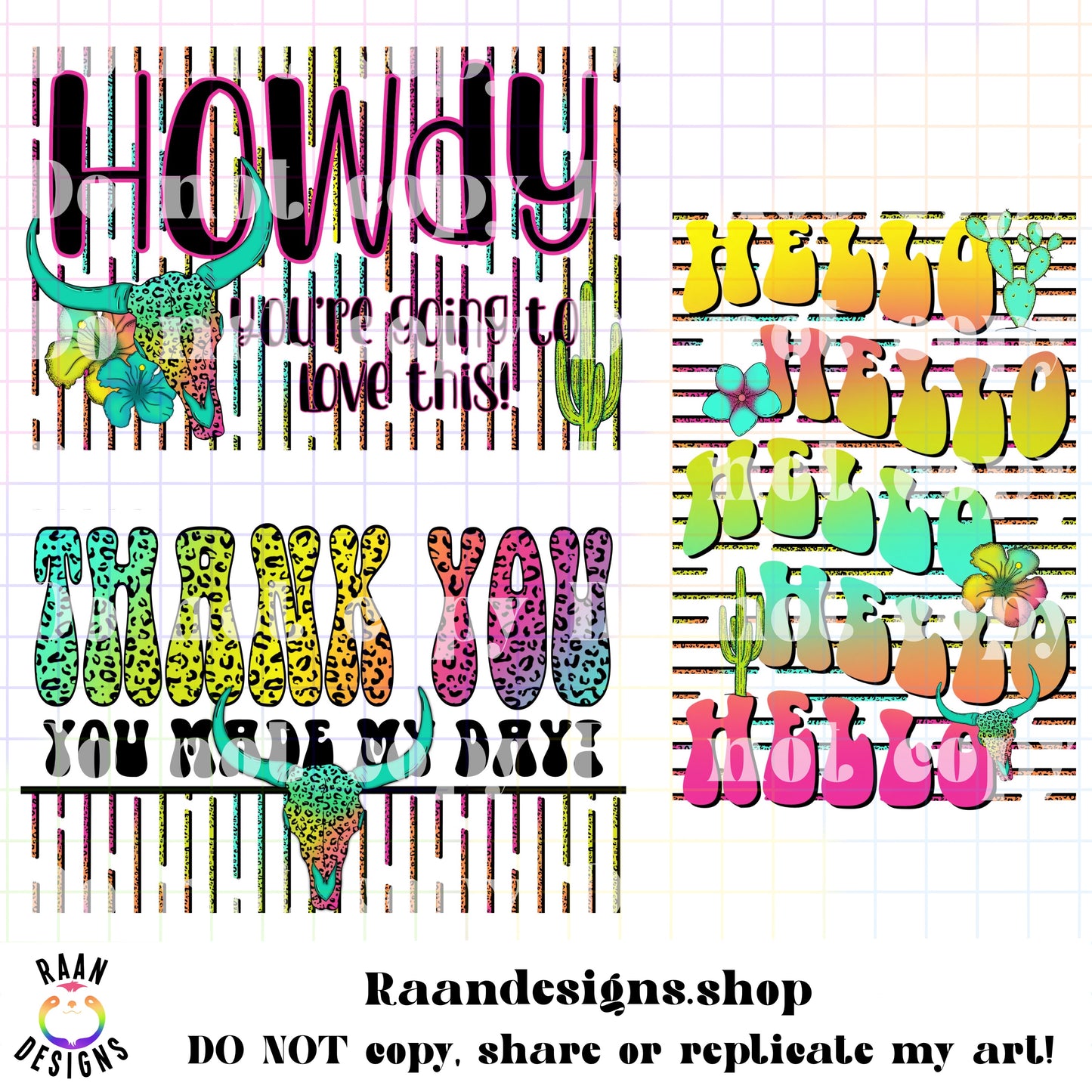 Tropical Western-Thank You Card Set