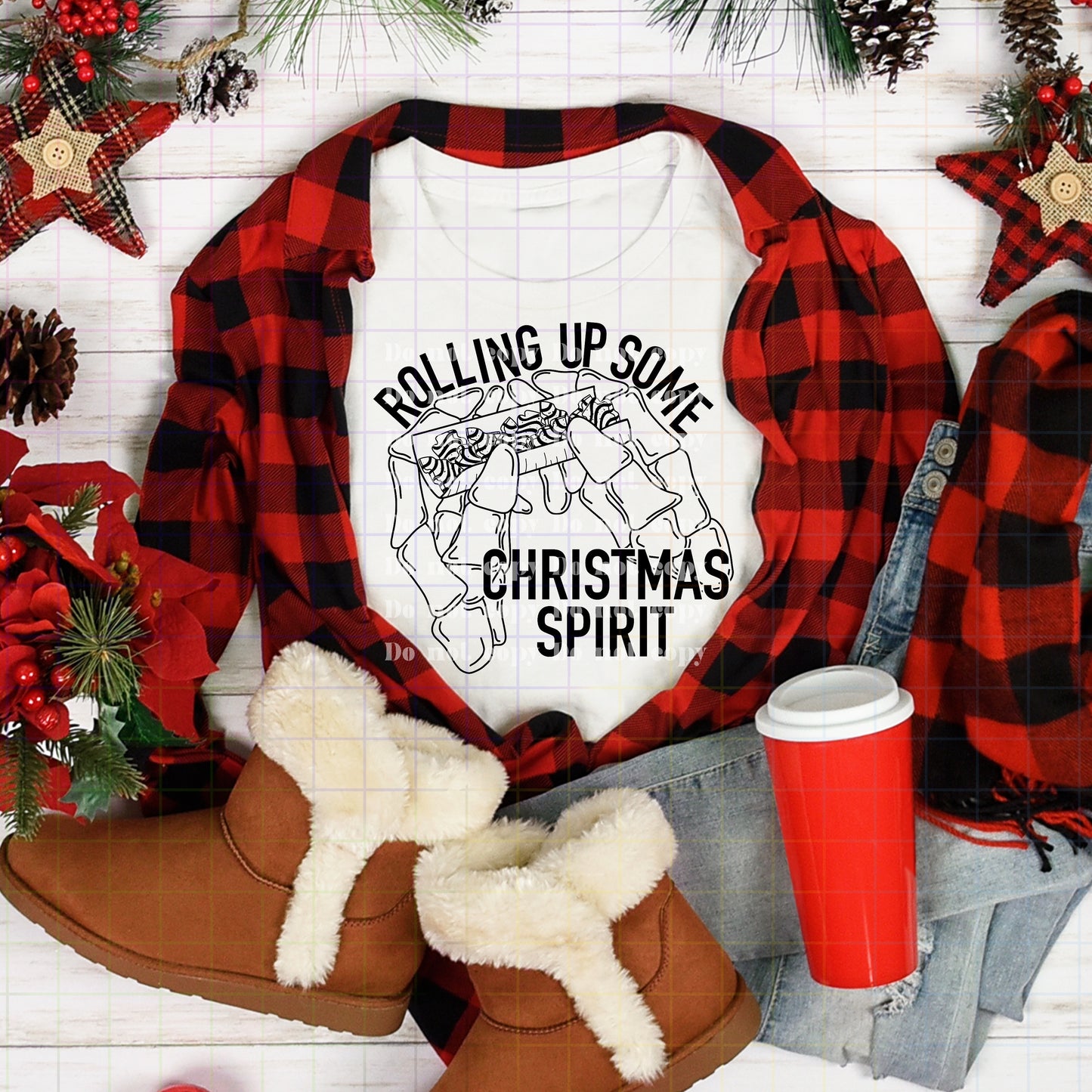 Rolling Up Christmas Spirit-Solid Color