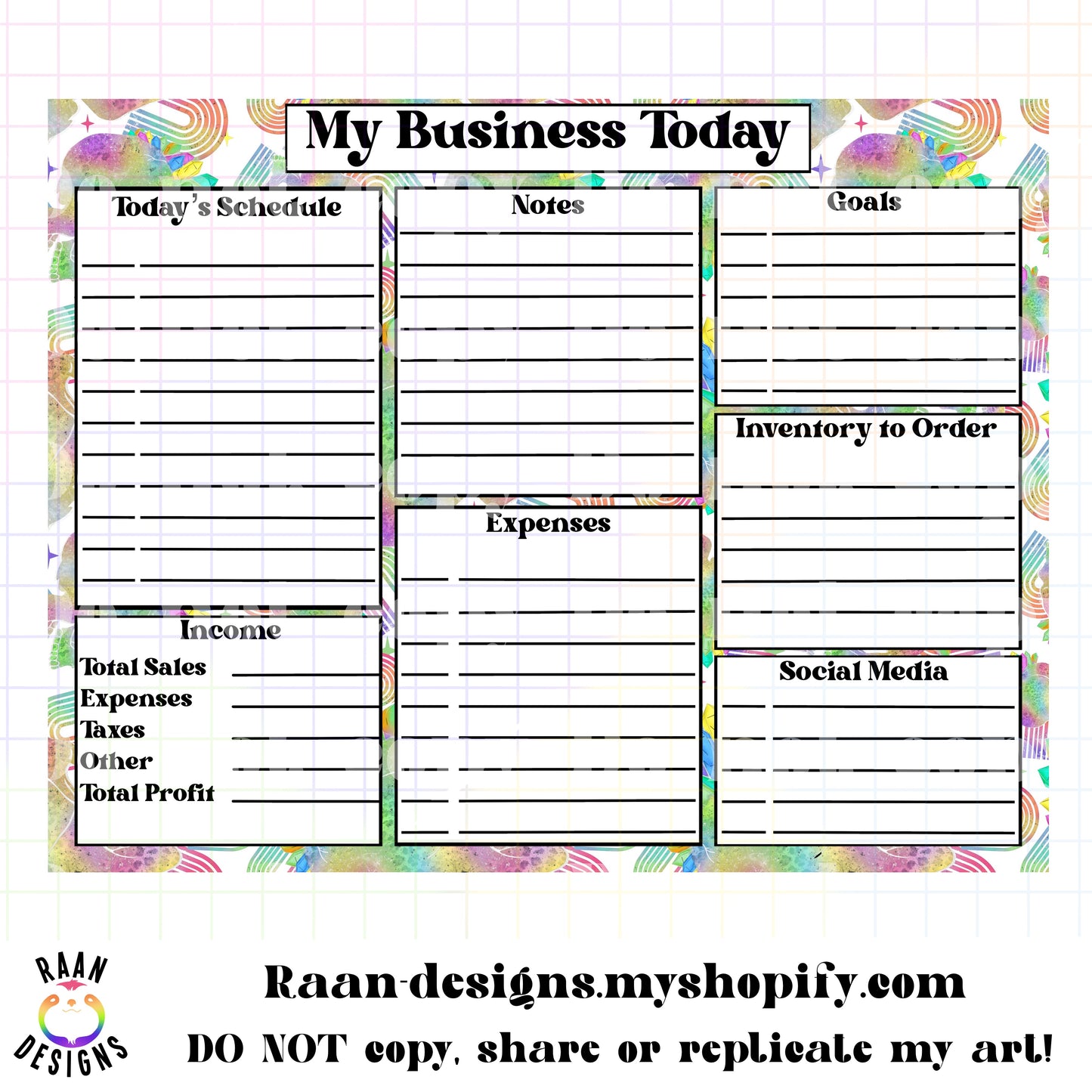 Gem Skelly Head Daily Business Tracker