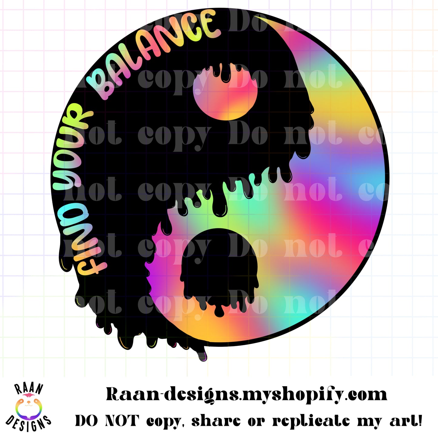 Find Your Balance Drippy Peace Sign