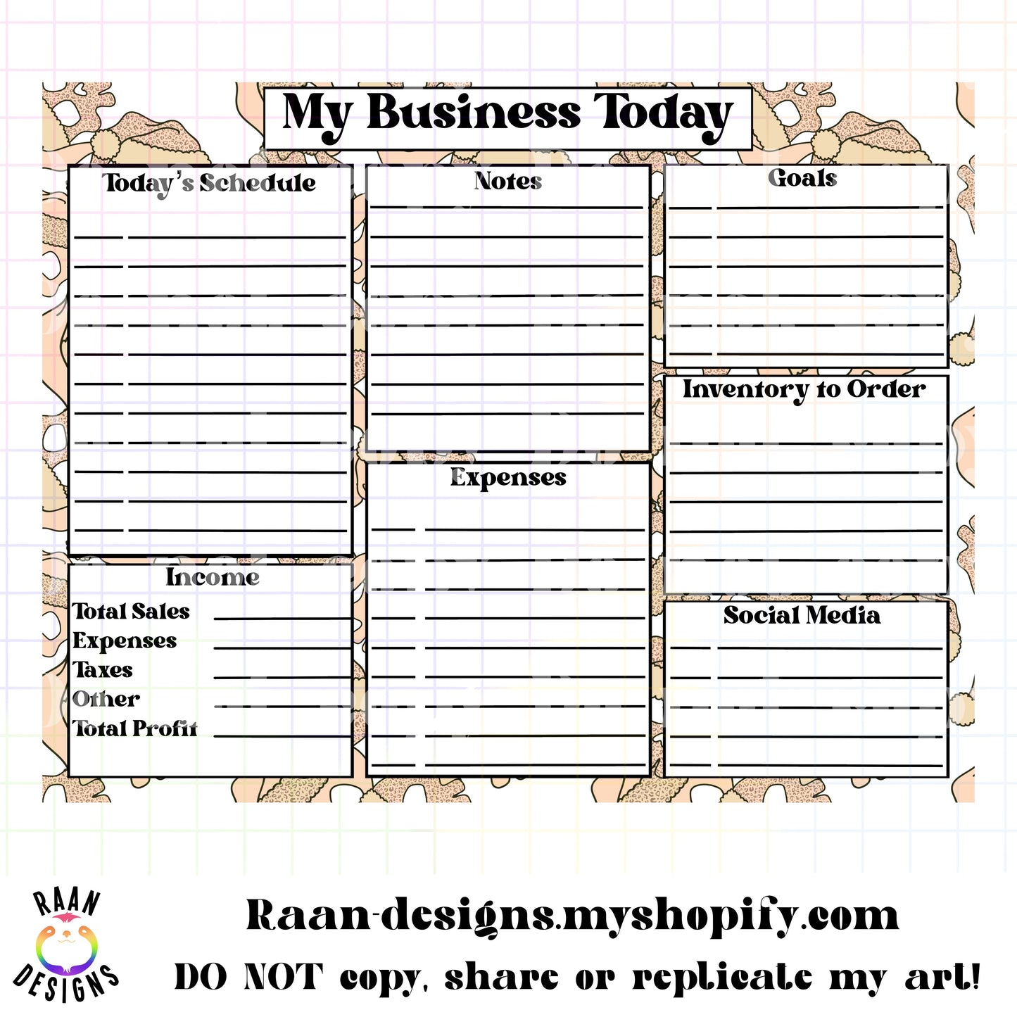 Cheetah Santa Skelly Daily Business Tracker