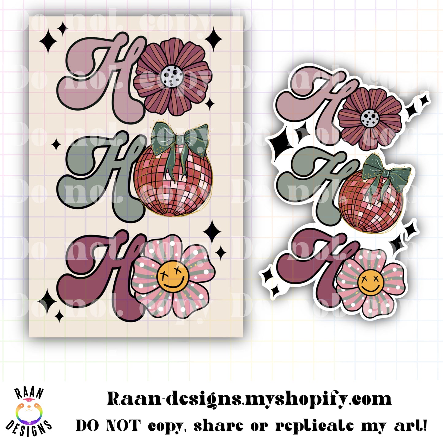 Retro Ho Ho Ho-Sticker