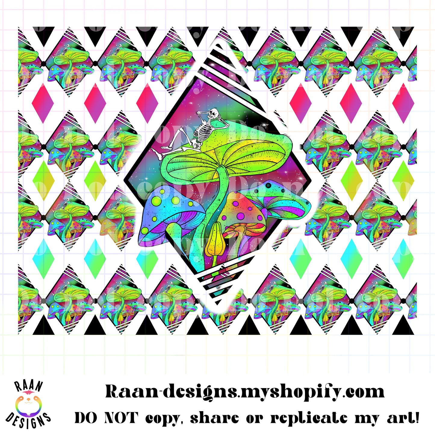 Skelly Mushrooms Tumbler Wrap