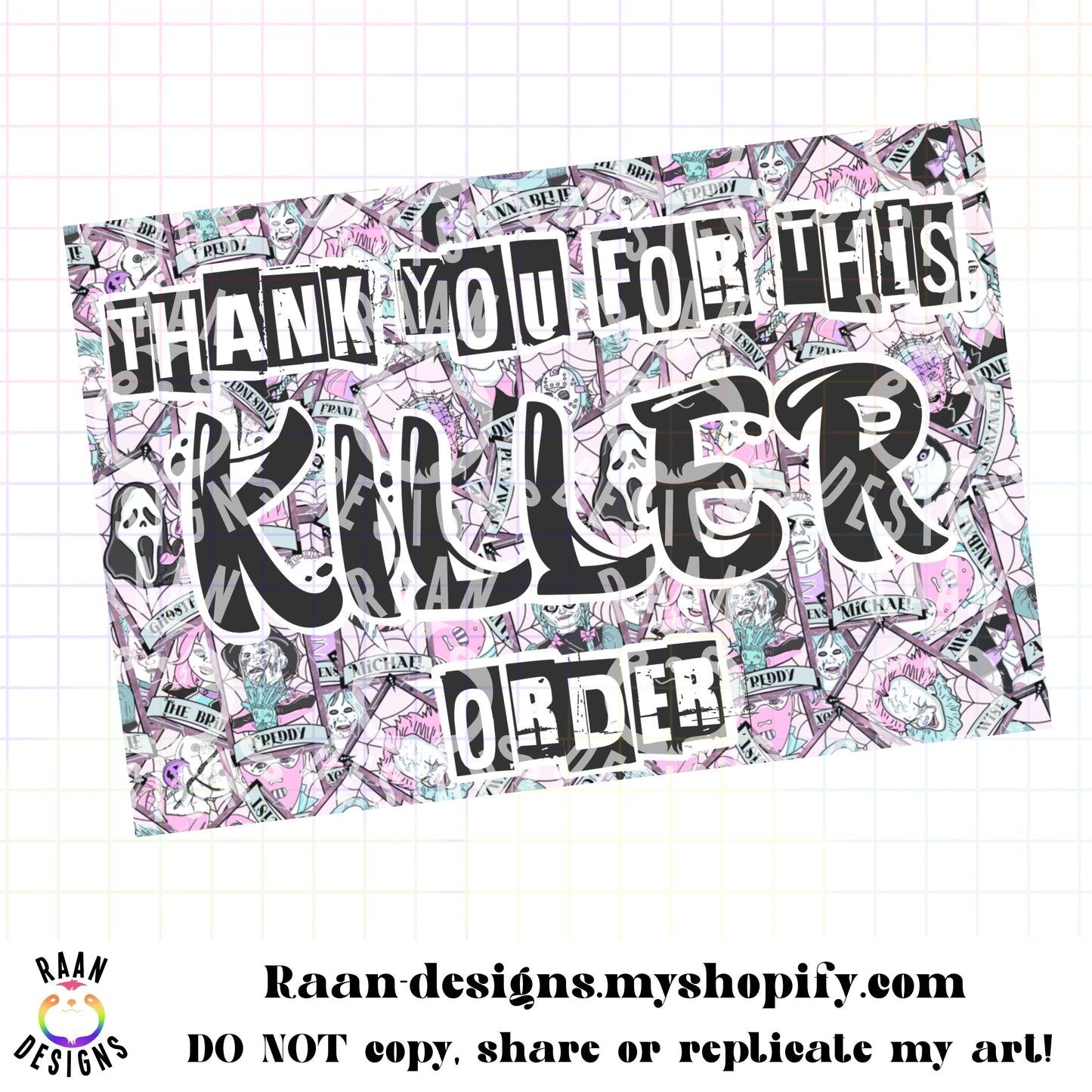 Pastel Killer a tarot Thank You Card
