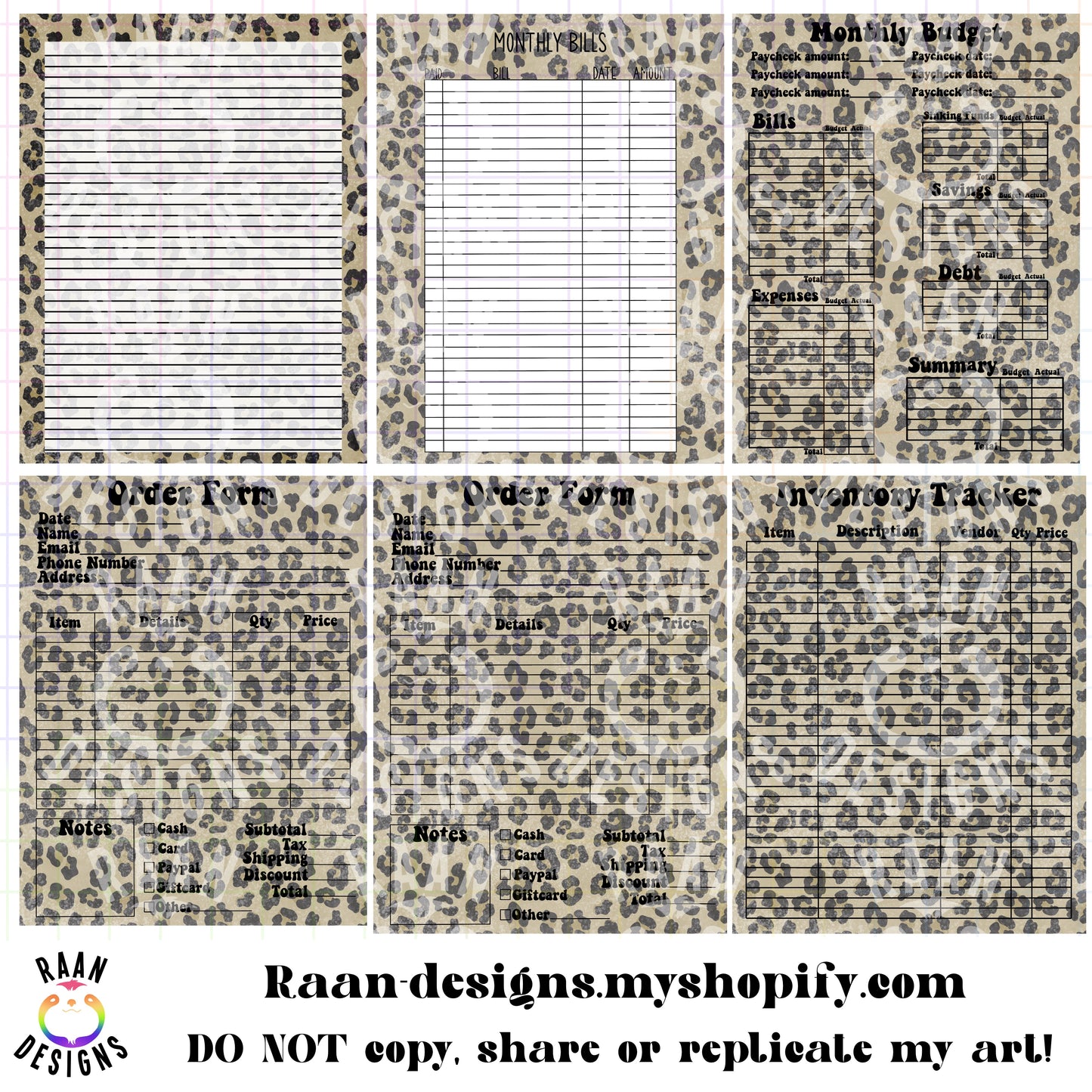 Leopard-Printable Business Set