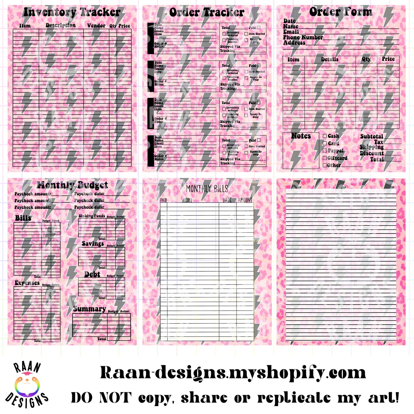 Pink Leopard Printable Business Set