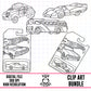 Hot Wheel Outlines-Clipart Bundle