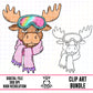 Winter Moose-Clipart Bundle