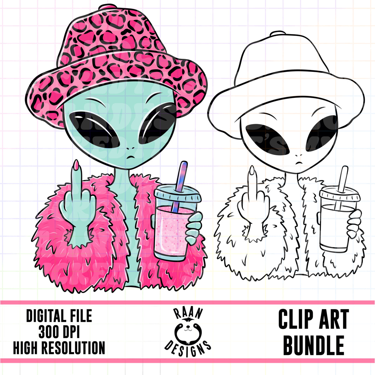 Alien Diva-Clipart Bundle
