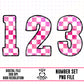 Pink Checker-Number Set