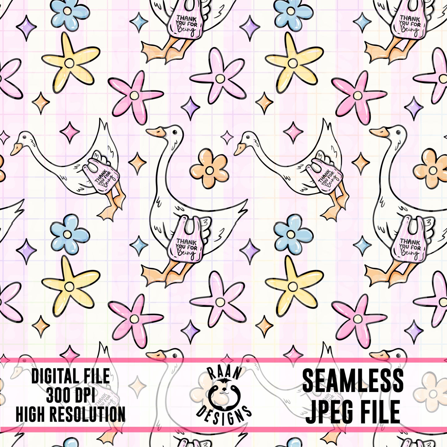 Thank You For Being Goose-Seamless Pattern