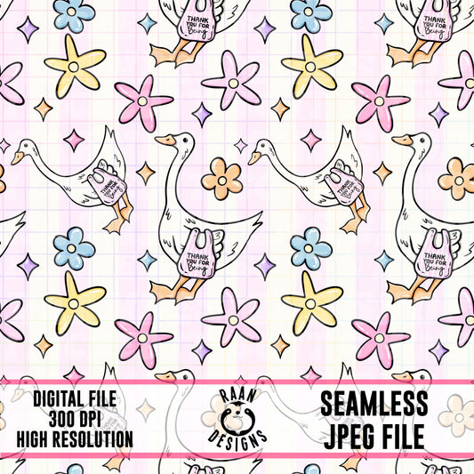 Thank You For Being Goose-Seamless Pattern