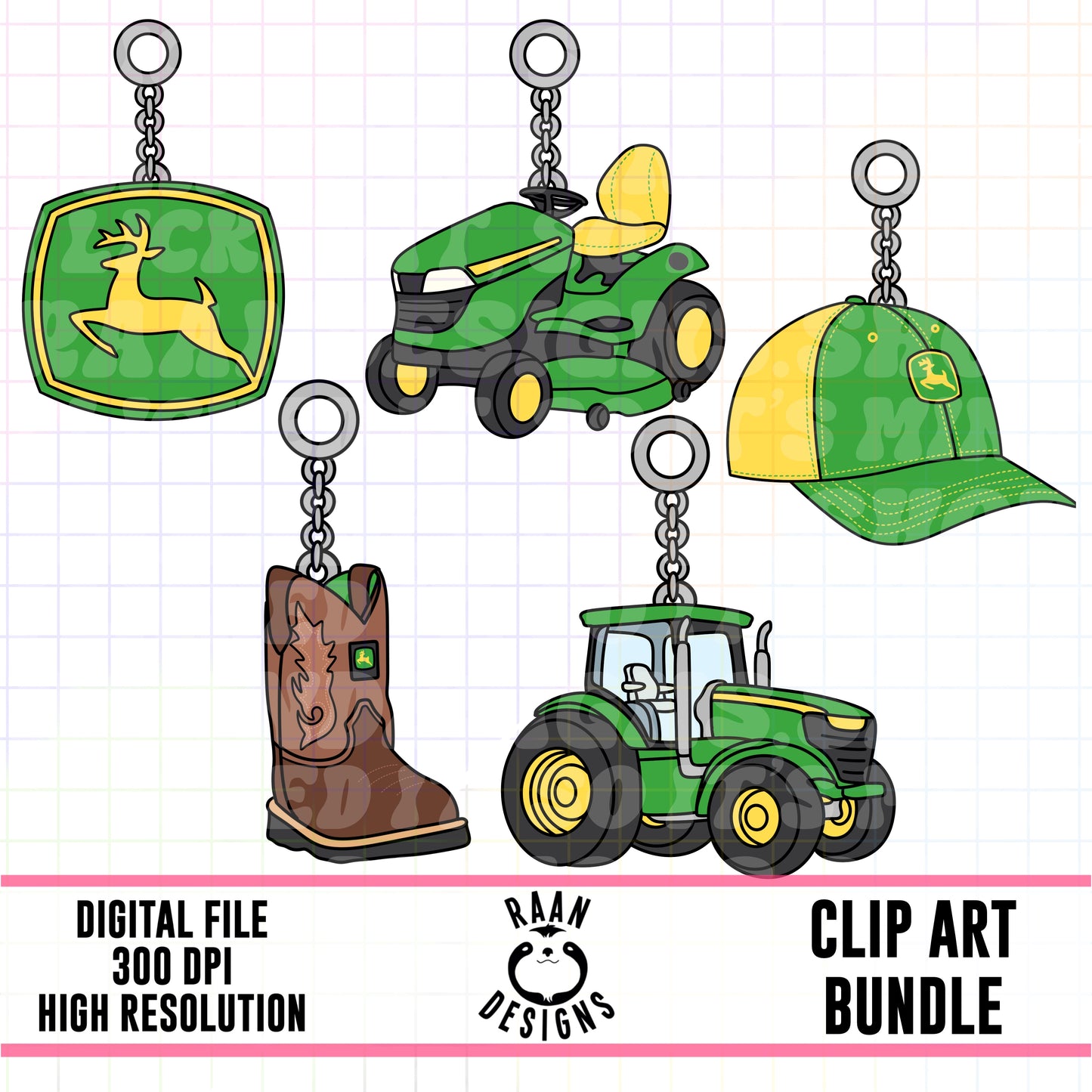 John Deere Charms-Clipart Bundle