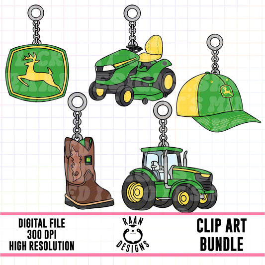 John Deere Charms-Clipart Bundle