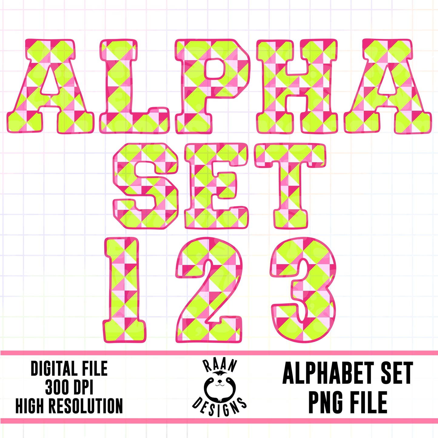 Pink Lime Pattern Alpha
