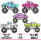 Girl Monster Truck-Clipart Bundle