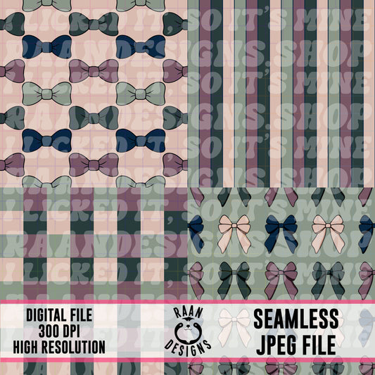 Winter Bow Pattern Bundle-Seamless