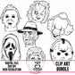 Vintage Halloween Killers-Clipart Bundle