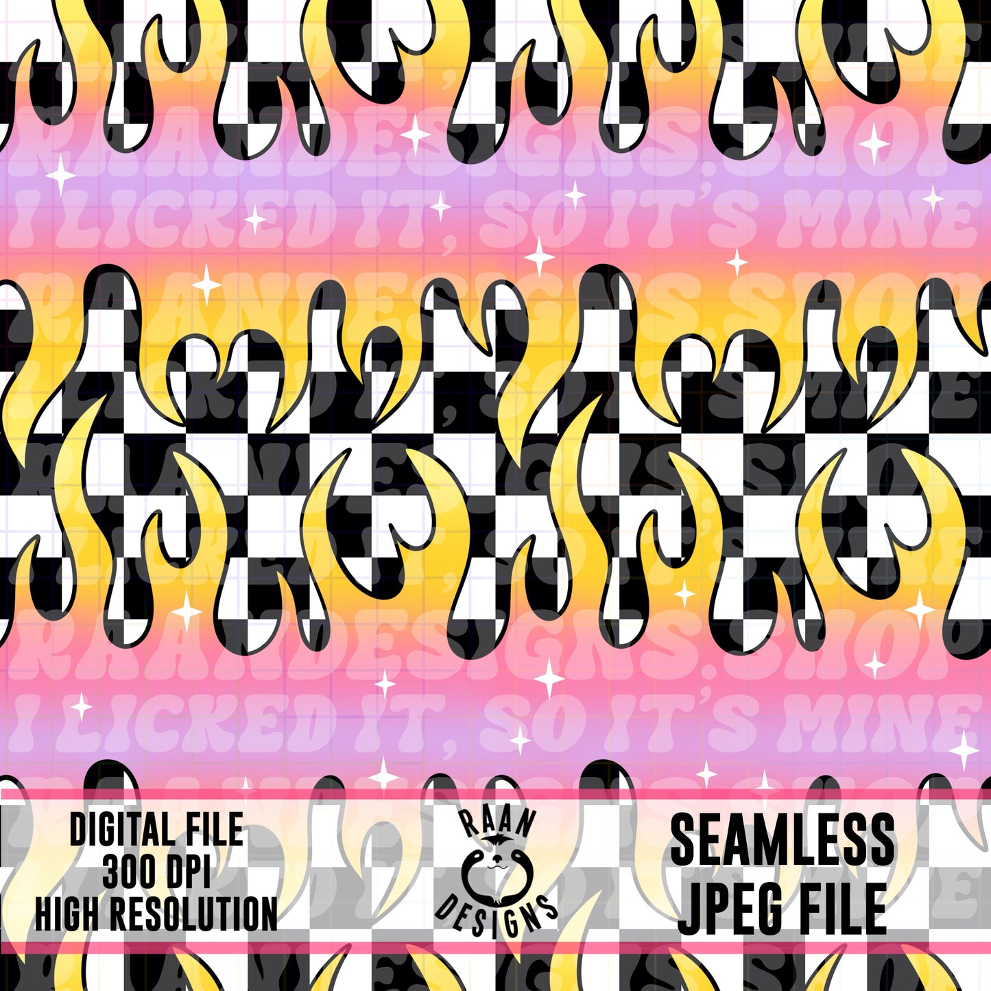 Checker Flames-Seamless