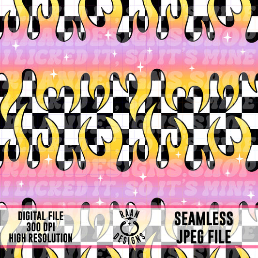 Checker Flames-Seamless