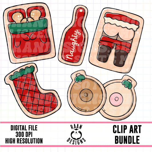 Naughty Christmas Sugar Cookies-Clipart Bundle
