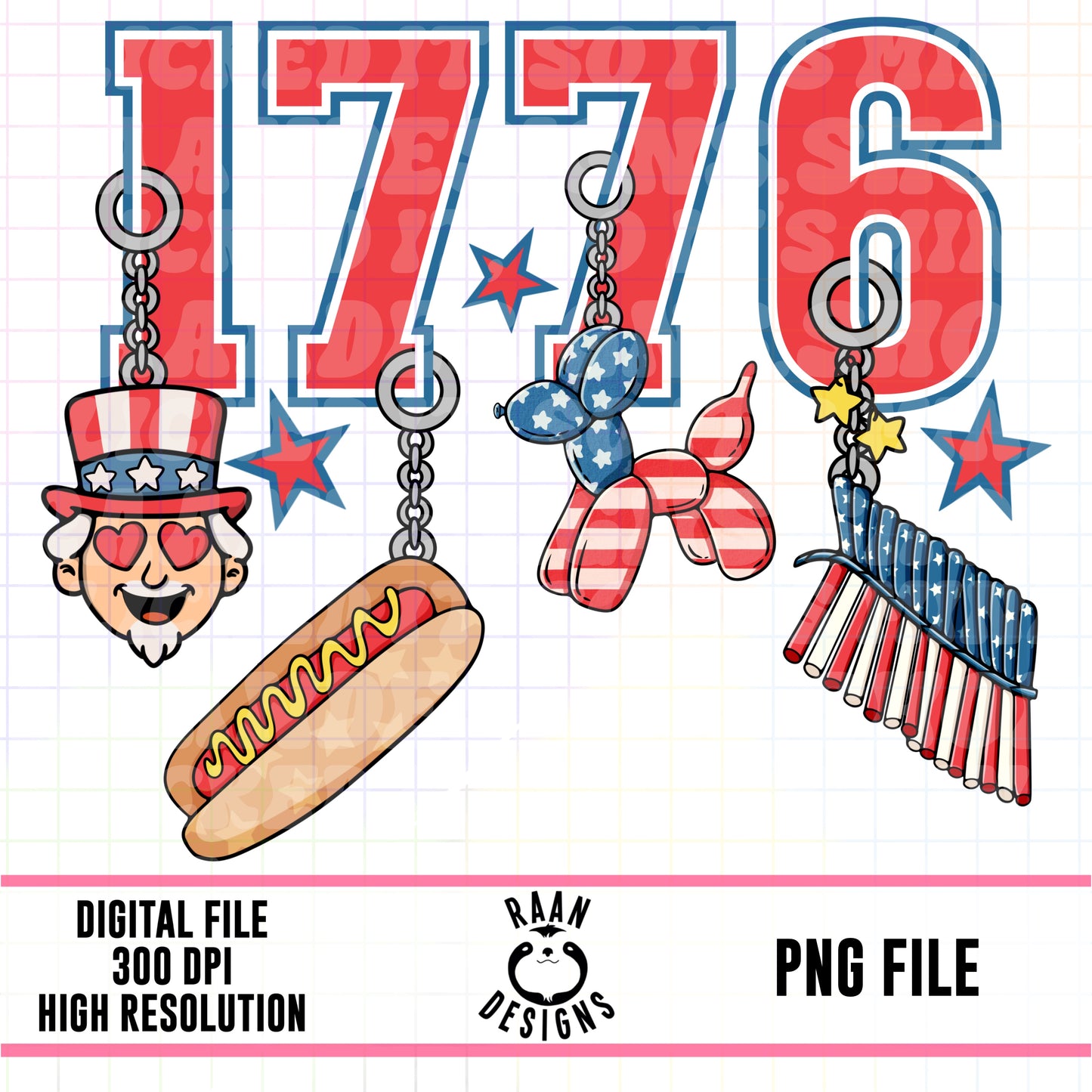 1776 Charms Fourth of July