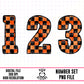 Orange Black Checker-Number Set