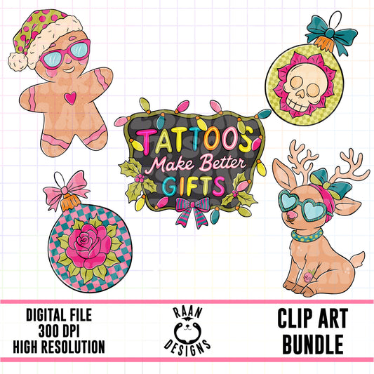 Tattoo Christmas- Clipart Bundle