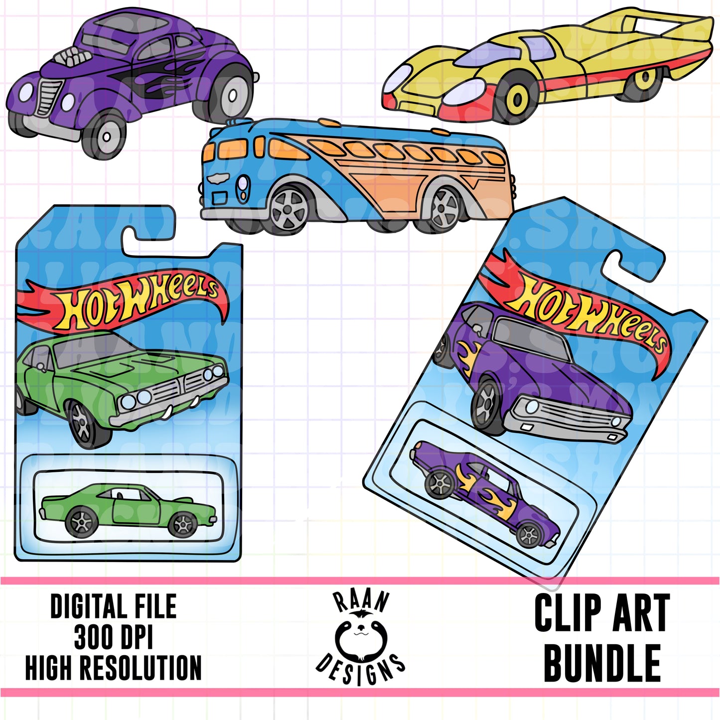 Hot Wheel-Clipart Bundle