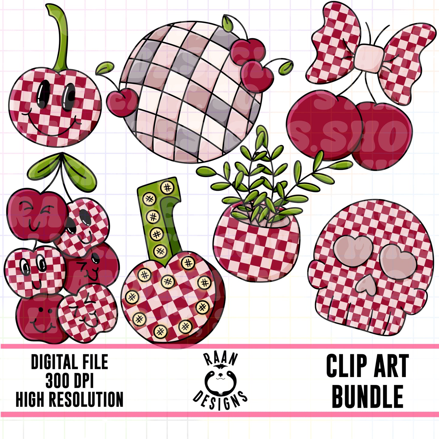 Red Cherry Set 1-Clipart Bundle