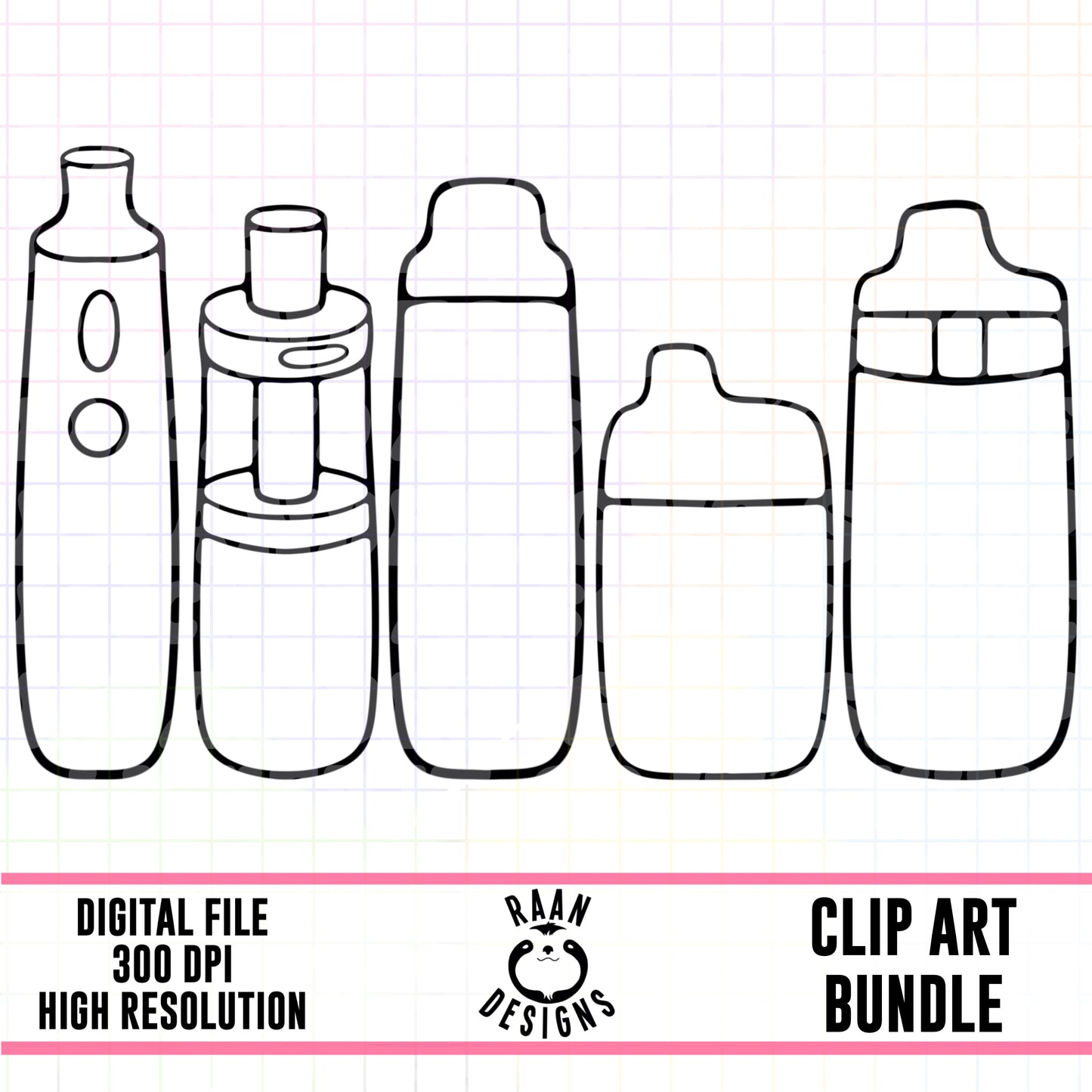 Vape Outline-Clipart Bundle