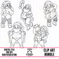 Stripper Santas Outline-Clipart Bundle