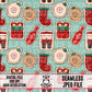 Naughty Christmas Sugar Cookies-Green-Seamless Pattern