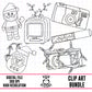 Nostalgic Christmas Outline-Clipart Bundle