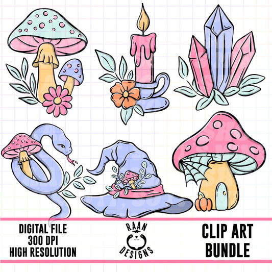 Witchy Cottagecore-Clipart Bundle