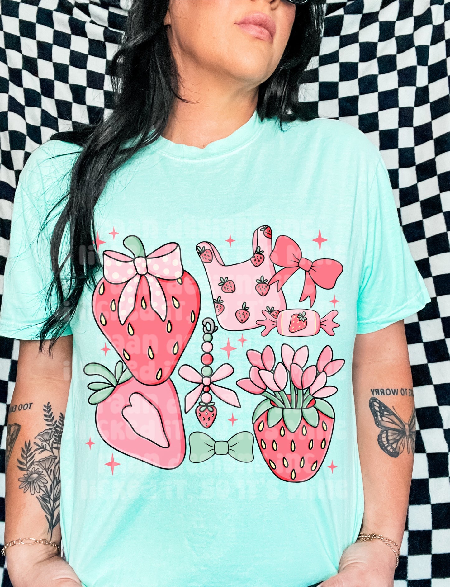 Strawberry Pink Collage-PNG-Digital Design