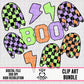 Boo Checkered Ghost-Clipart Bundle